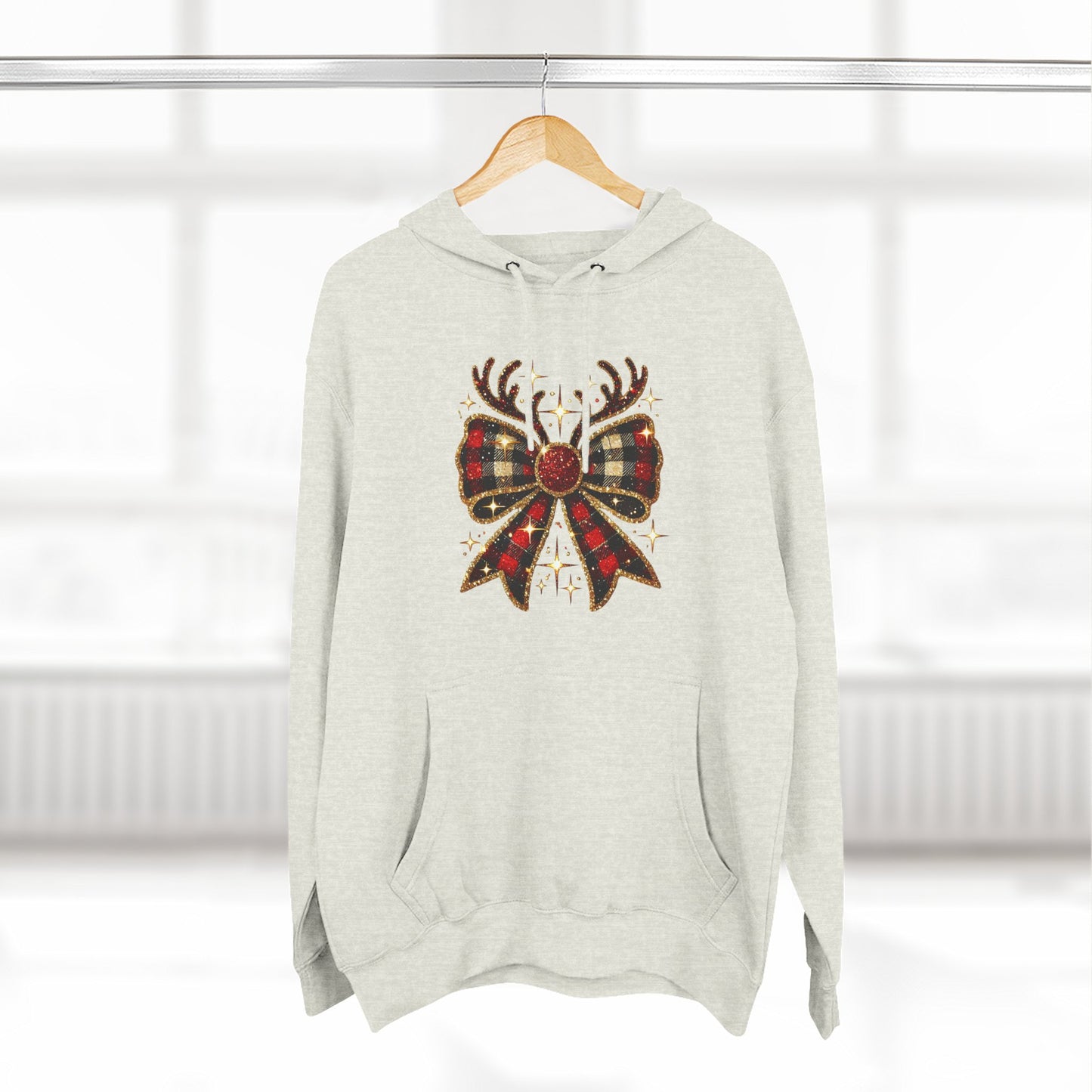 Christmas Reindeer Hoodie | Cozy Holiday Fleece & Festive Gift for Her