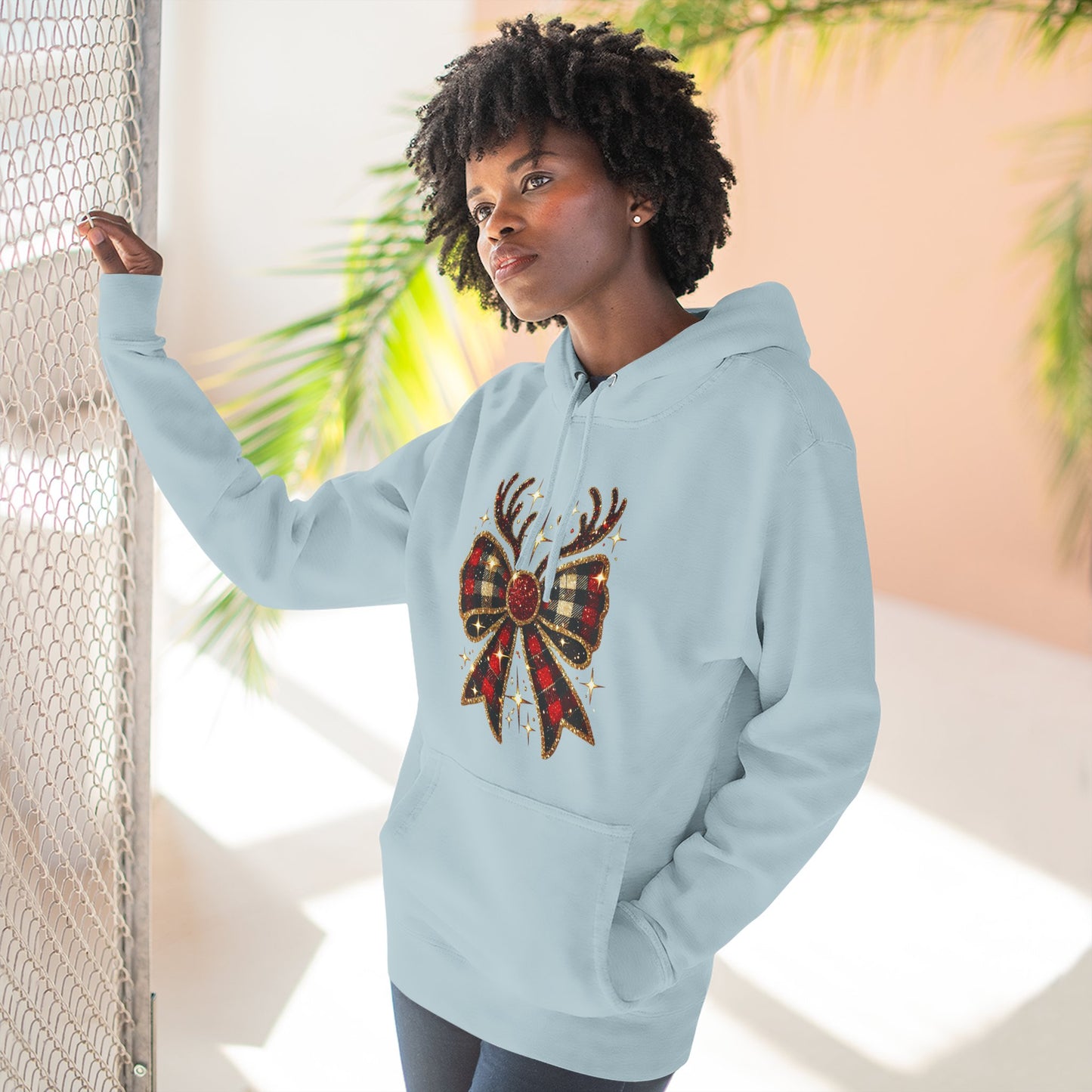 Christmas Reindeer Hoodie | Cozy Holiday Fleece & Festive Gift for Her