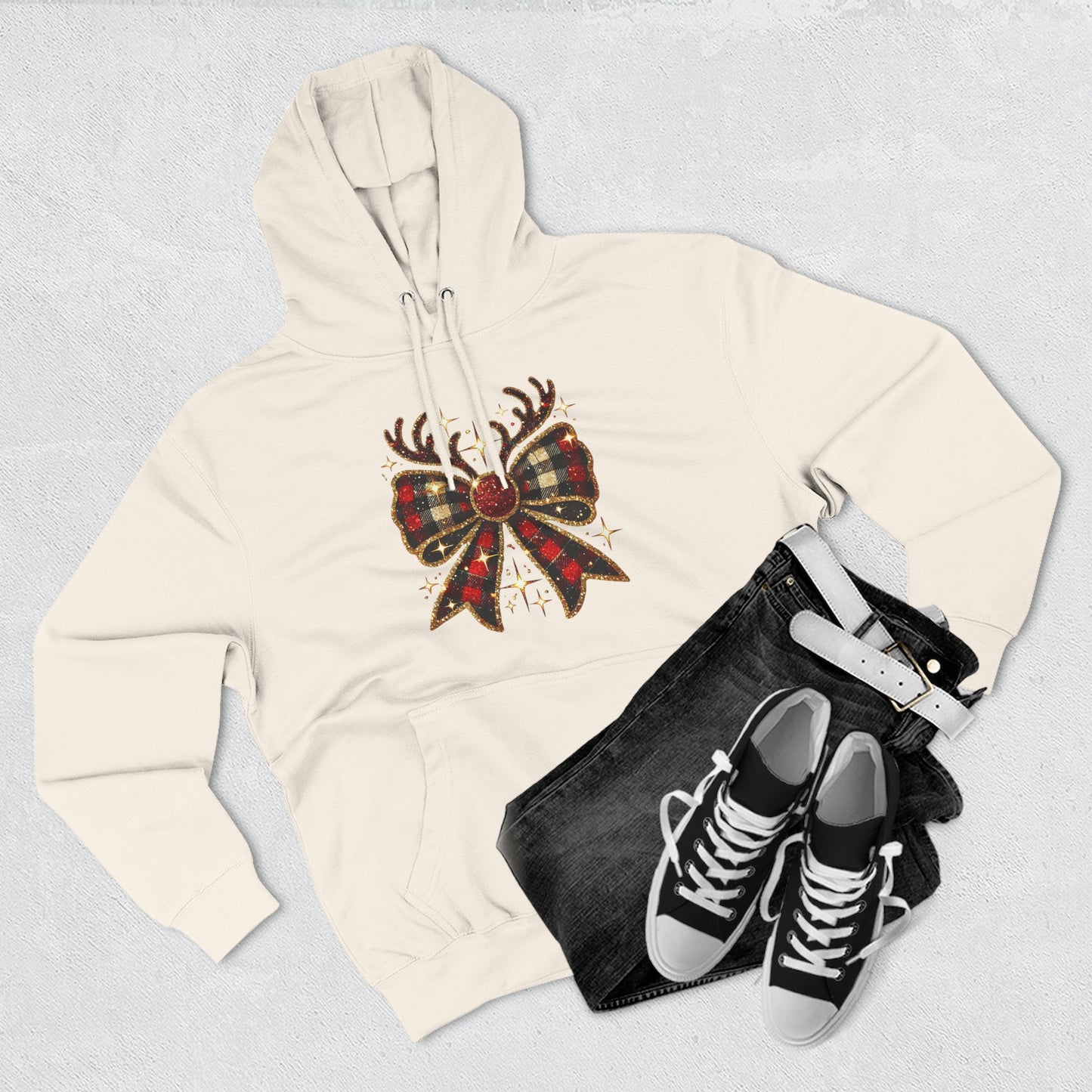 Christmas Reindeer Hoodie | Cozy Holiday Fleece & Festive Gift for Her