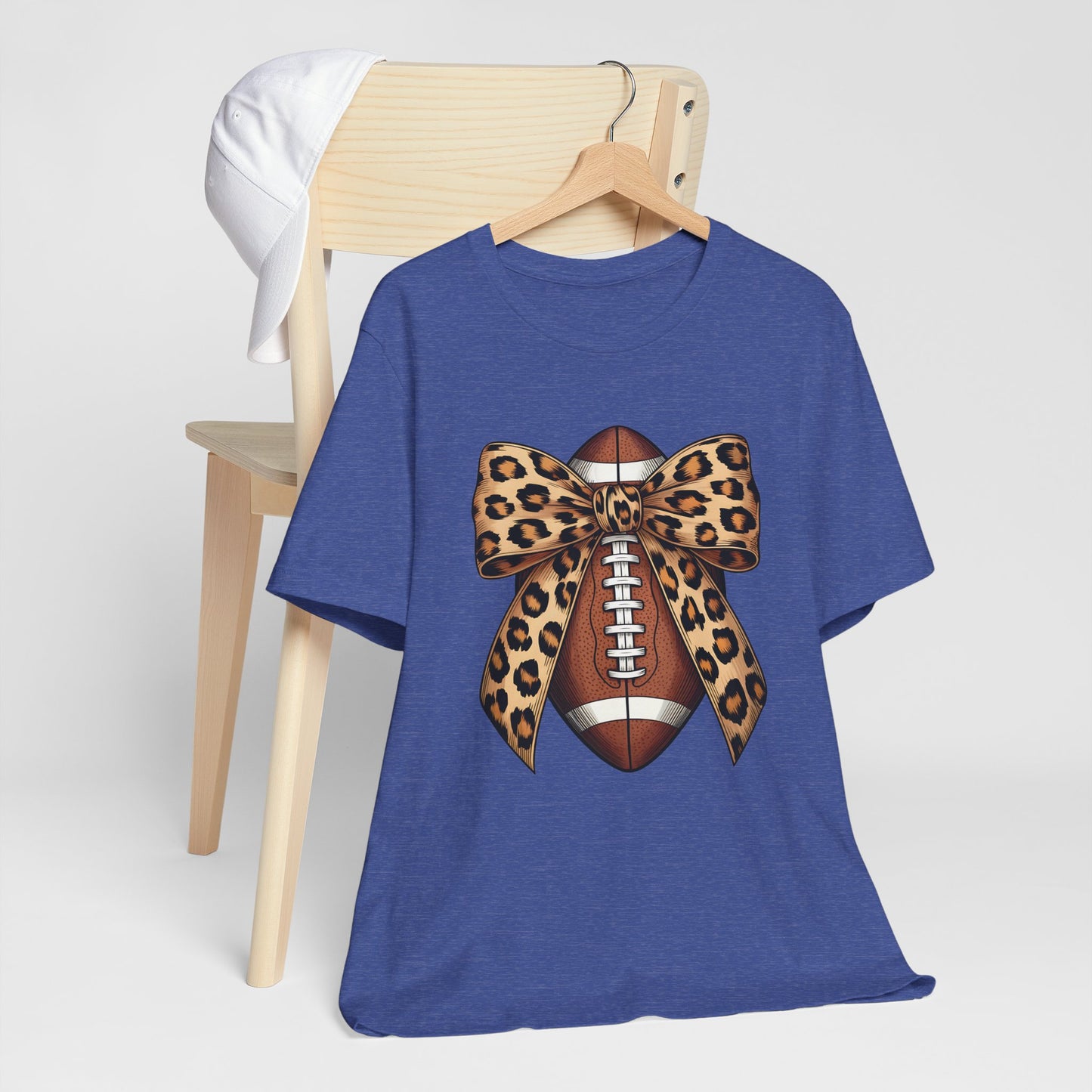 Leopard Bow Football T-Shirt | Cute Game Day Outfit & Fan Apparel