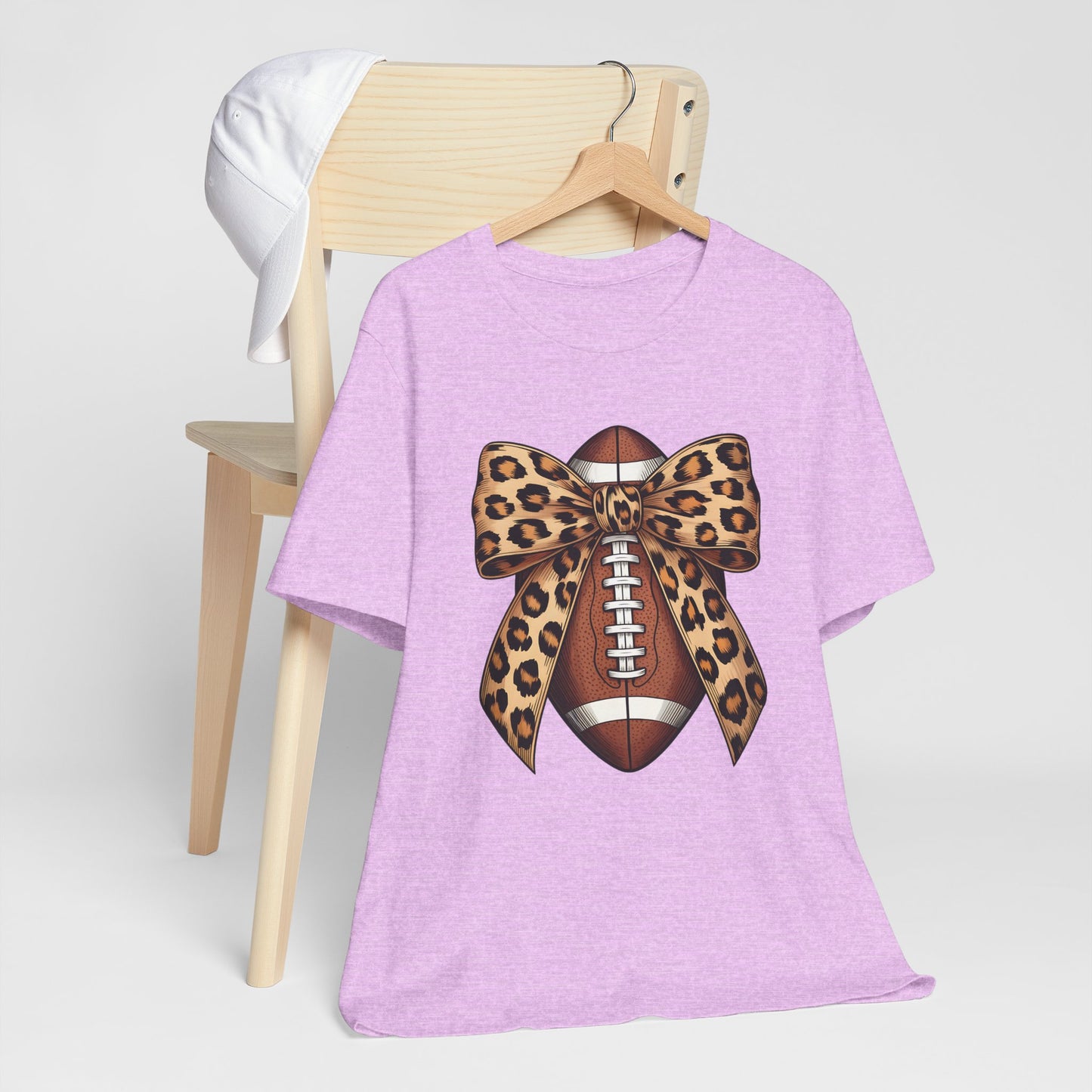 Leopard Bow Football T-Shirt | Cute Game Day Outfit & Fan Apparel