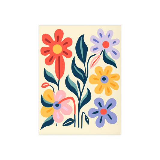 Colorful floral design on a beige background