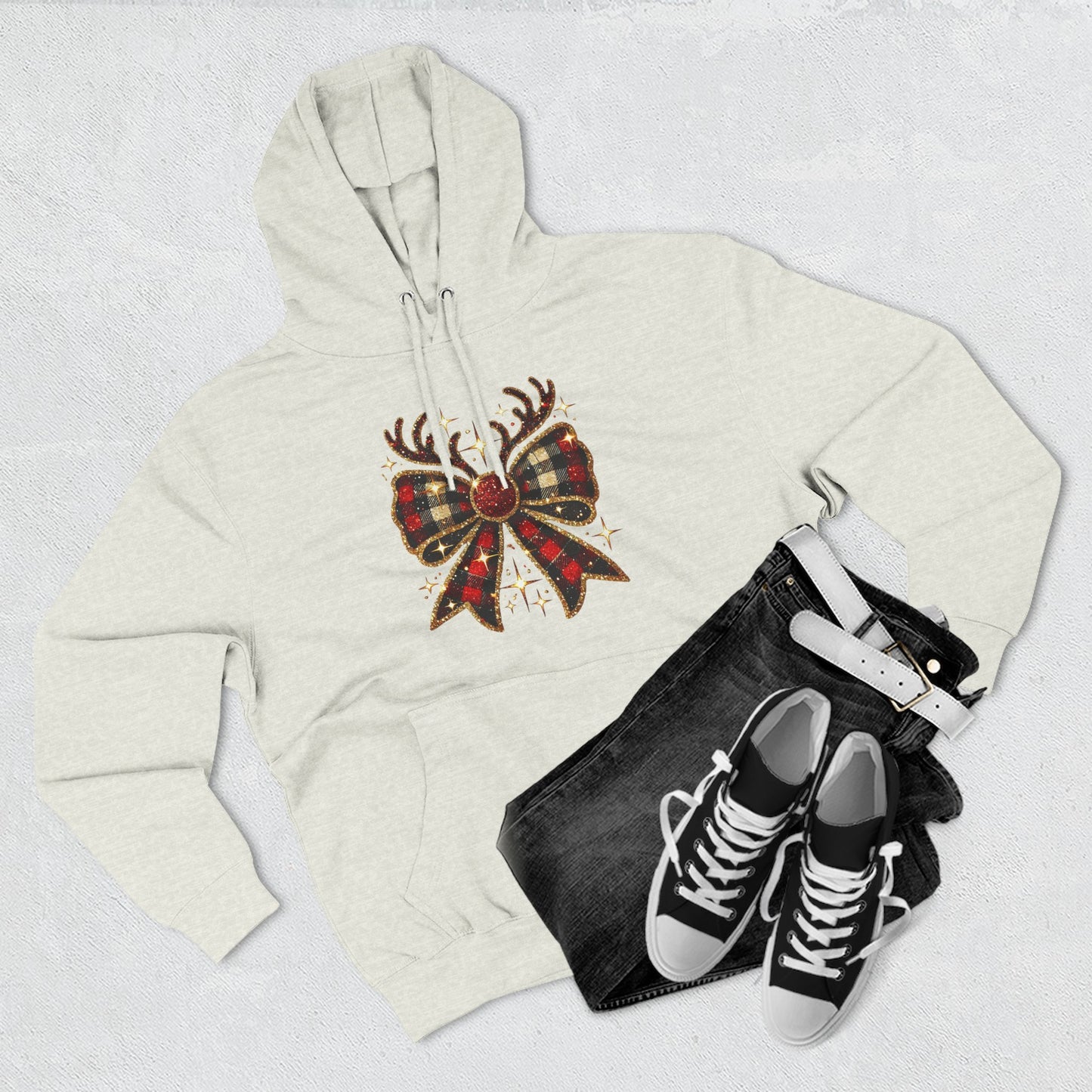 Christmas Reindeer Hoodie | Cozy Holiday Fleece & Festive Gift for Her