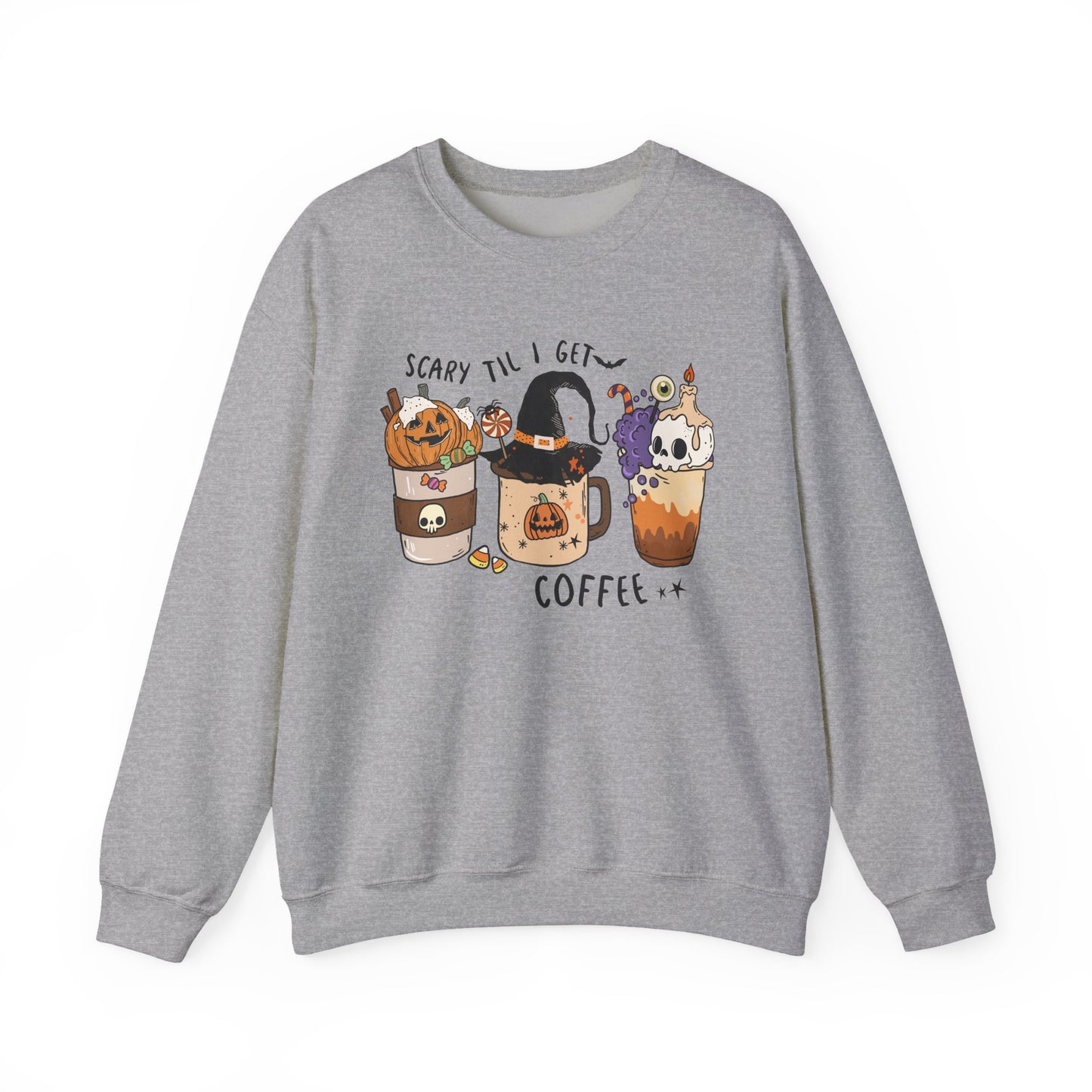 Cozy Halloween Sweatshirt | Scary Till I Get Coffee & Fall Fashion