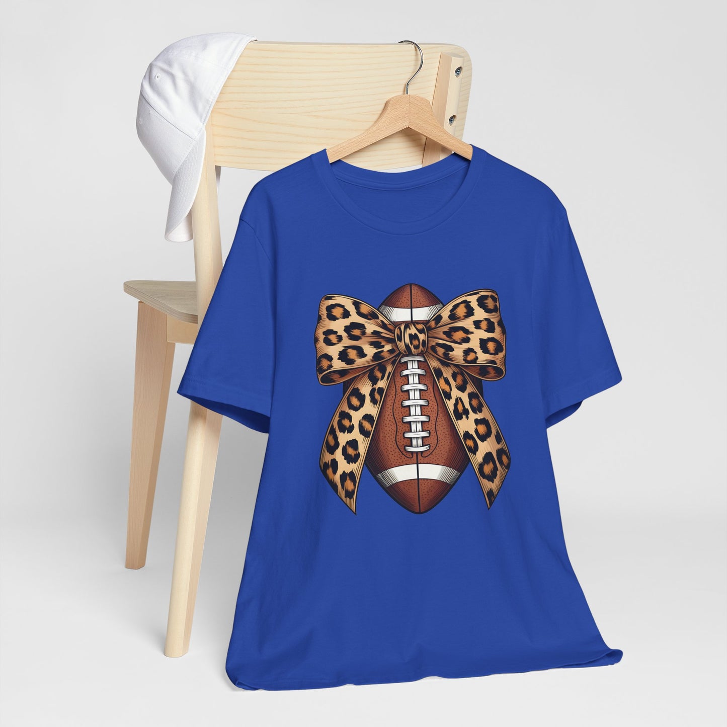 Leopard Bow Football T-Shirt | Cute Game Day Outfit & Fan Apparel