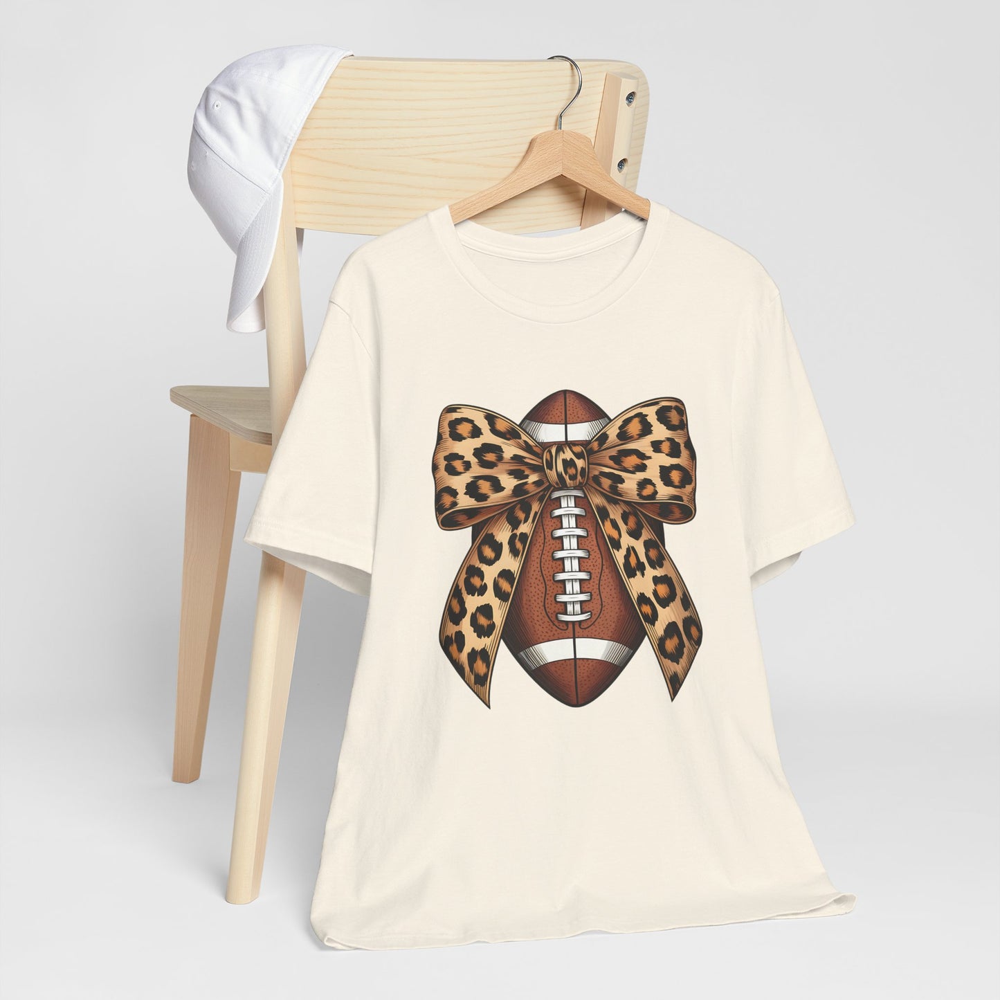 Leopard Bow Football T-Shirt | Cute Game Day Outfit & Fan Apparel