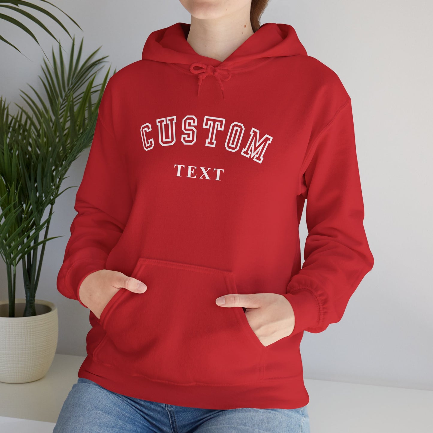 Custom Arch Text Hoodie - Personalized University Style Pullover