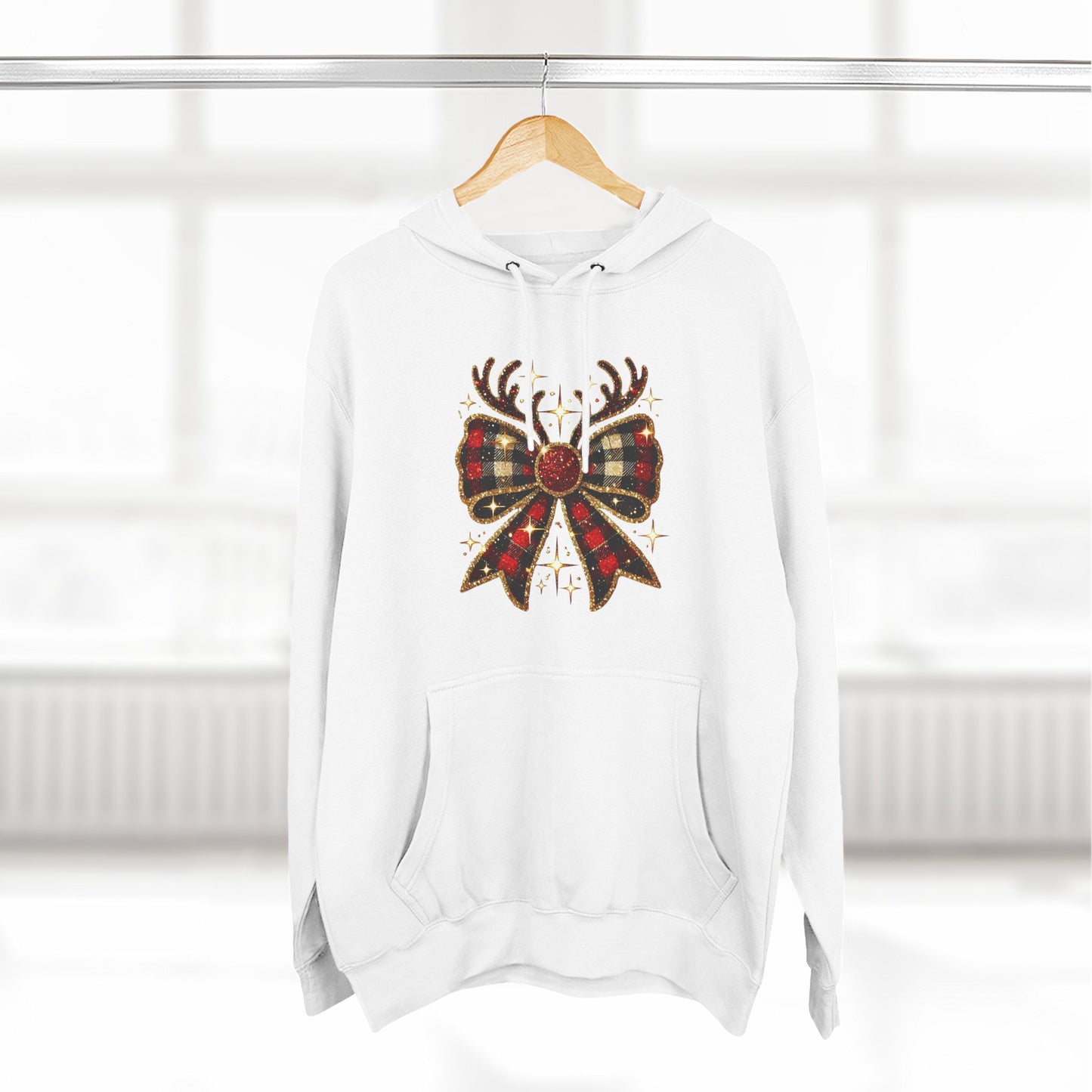 Christmas Reindeer Hoodie | Cozy Holiday Fleece & Festive Gift for Her