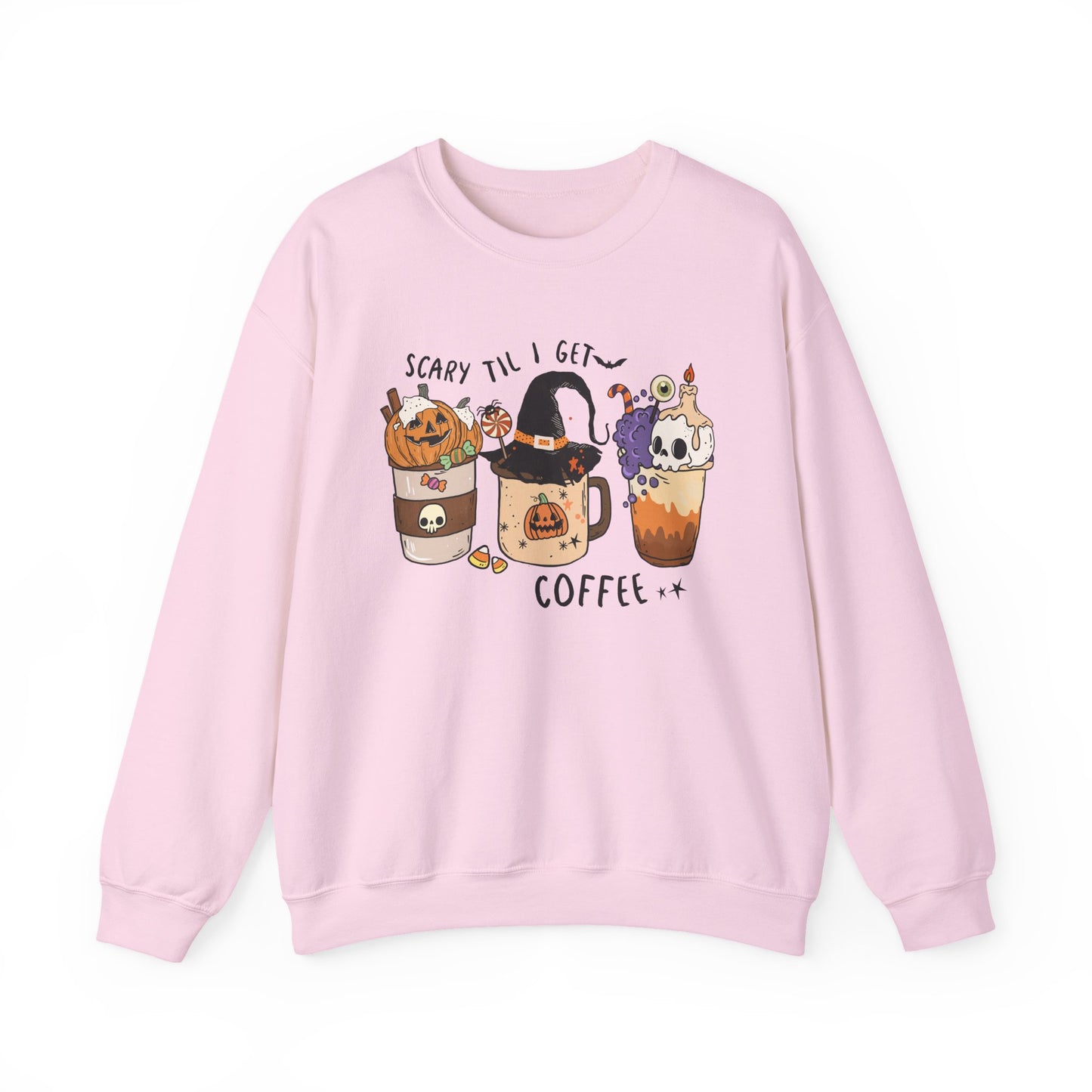 Cozy Halloween Sweatshirt | Scary Till I Get Coffee & Fall Fashion