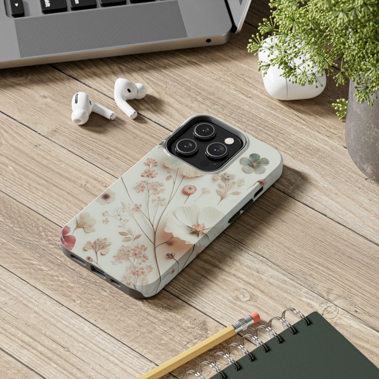 Floral Tough Phone Case, Durable Phone Cover, Floral Print Gift, Protective Case, Nature Lover Accessory, Spring Vibes