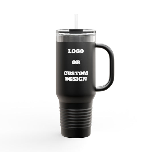 Custom logo tumbler 40oz stainless steel with handle and personalized branding