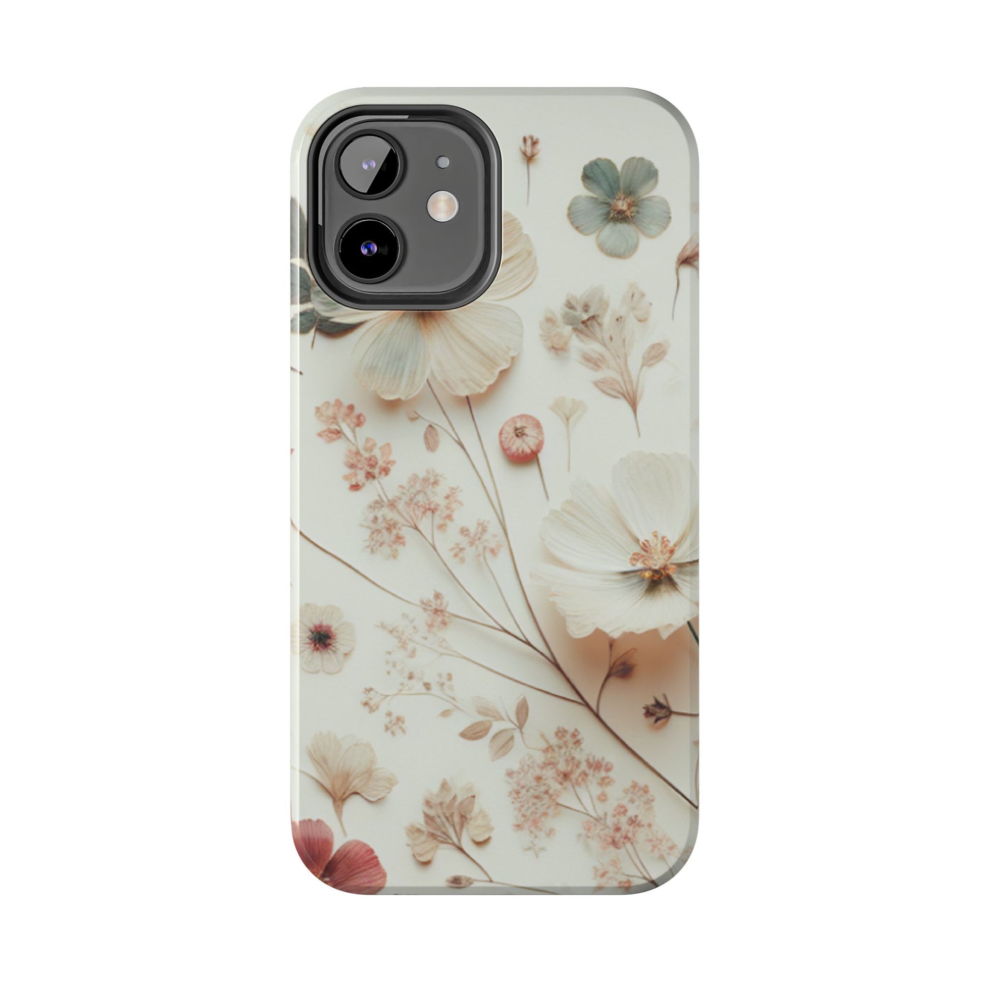 Phone case with floral design on a white background