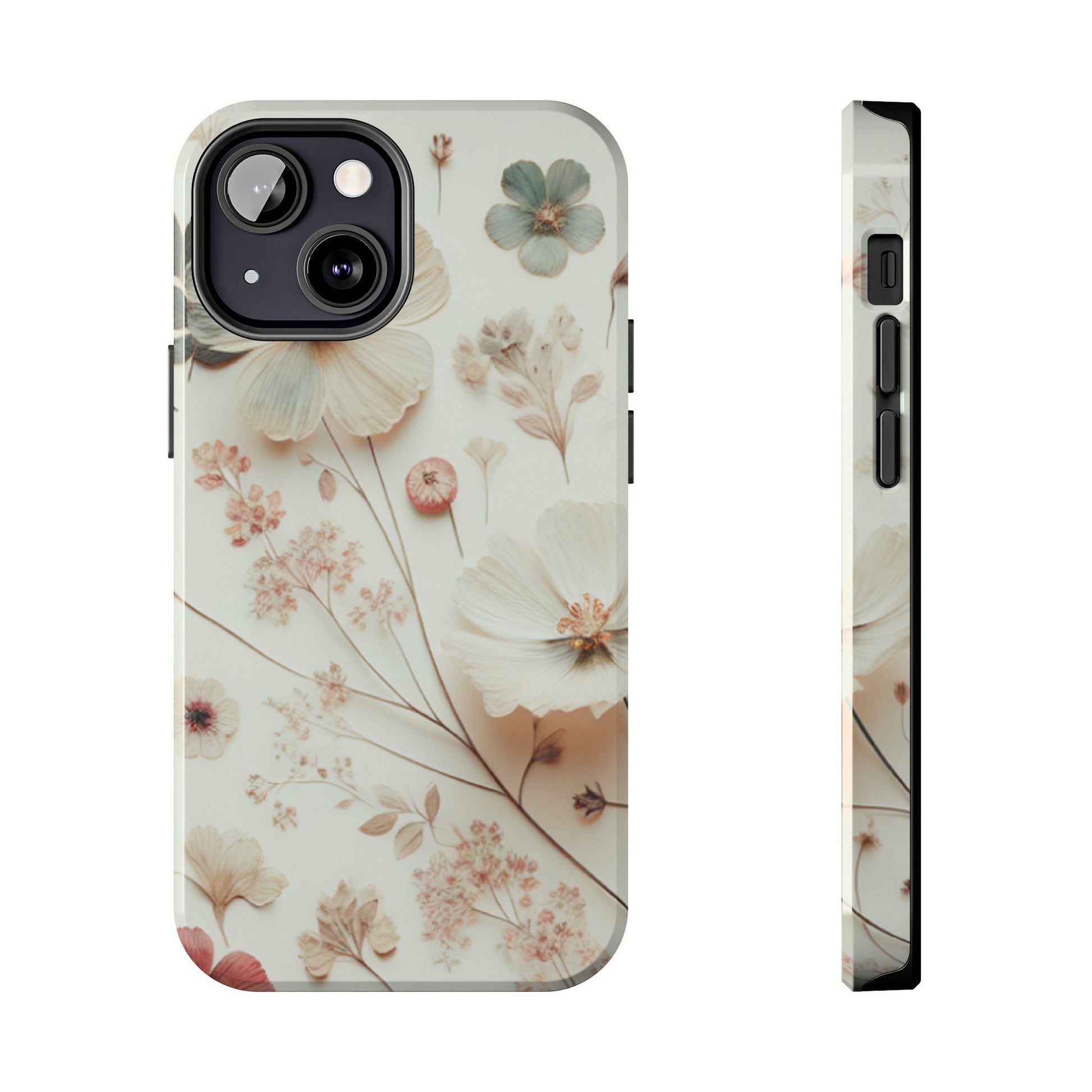 Floral phone case with a light background