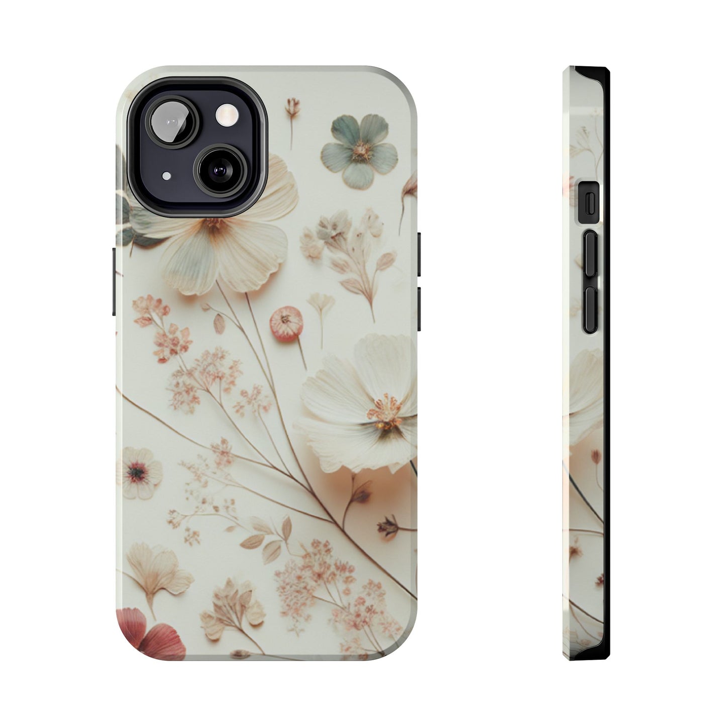 Phone case with floral design on a white background