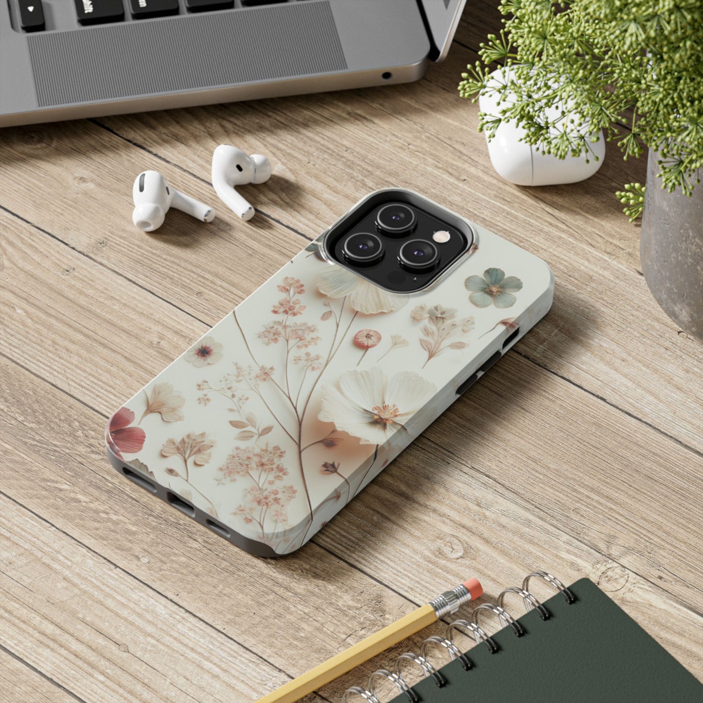 Floral Tough Phone Case, Durable Phone Cover, Floral Print Gift, Protective Case, Nature Lover Accessory, Spring Vibes