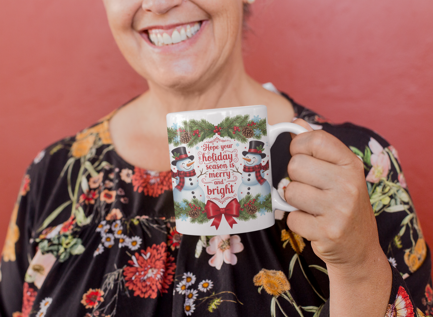Cute Snowman Mug, Christmas Mug, Christmas Snowman Mug, Holiday Cheer Ceramic Coffee Cup (11oz, 15oz)