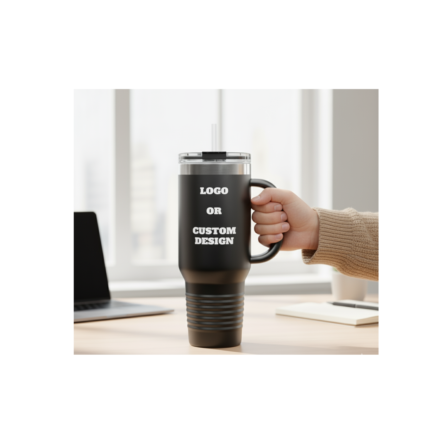 Custom Logo Tumbler 40oz - Corporate Gift, Insulated Travel Mug