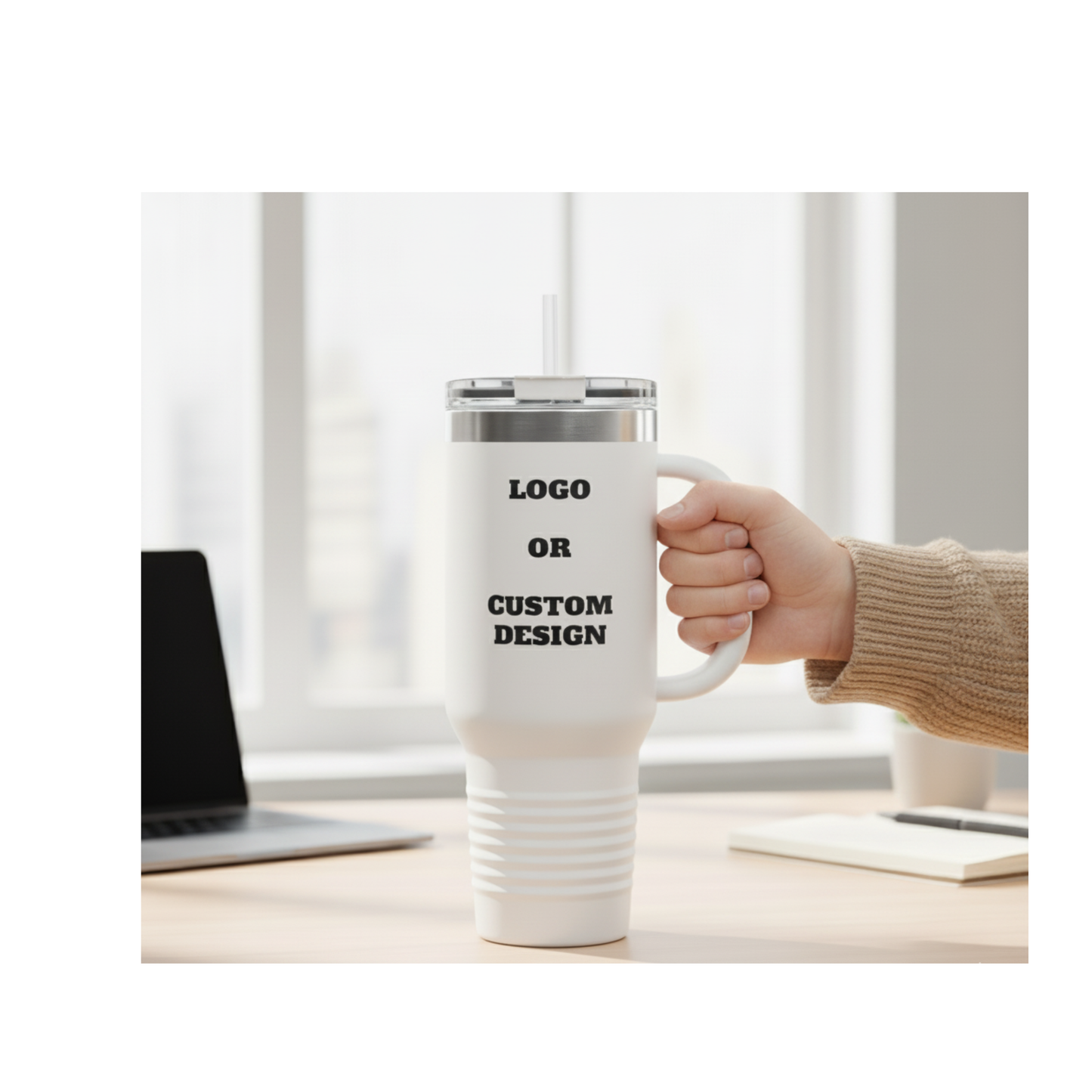 Custom Logo Tumbler 40oz - Corporate Gift, Insulated Travel Mug