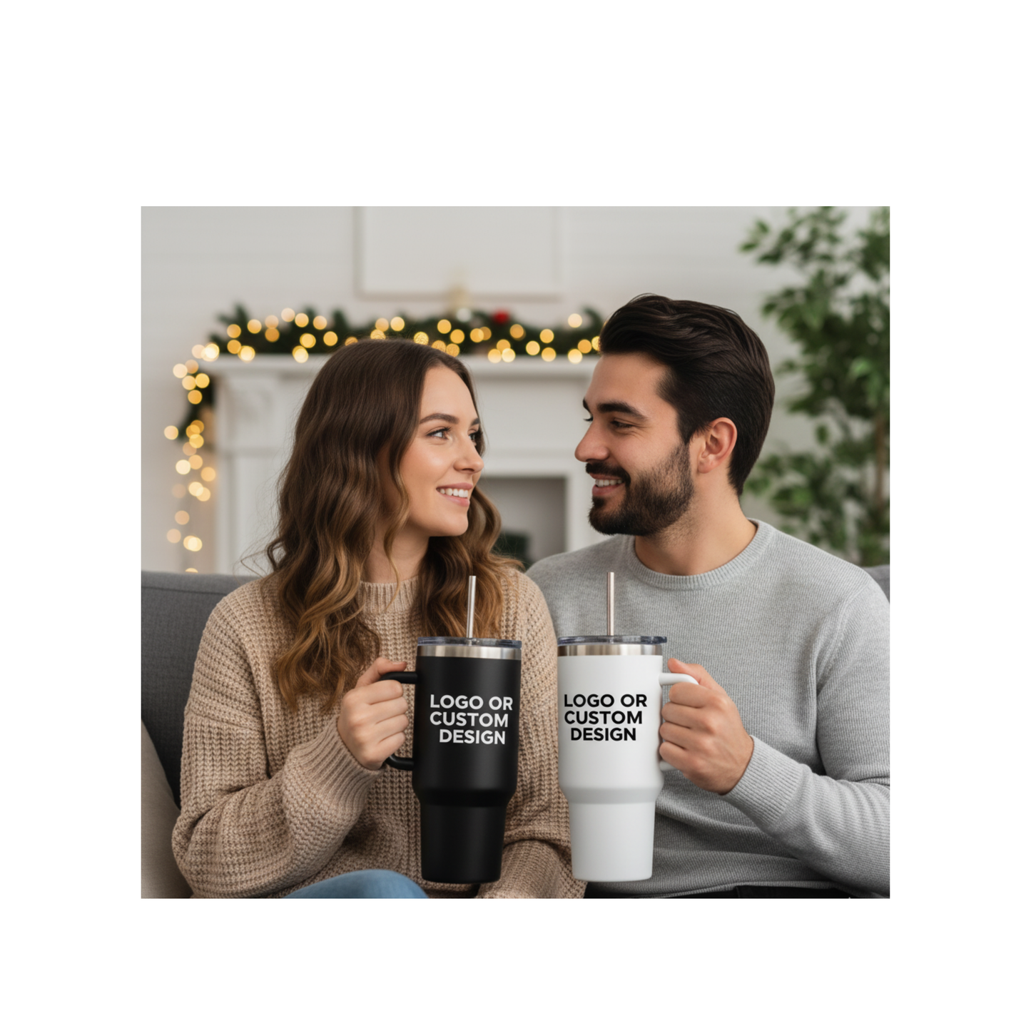 Custom Logo Tumbler 40oz - Corporate Gift, Insulated Travel Mug