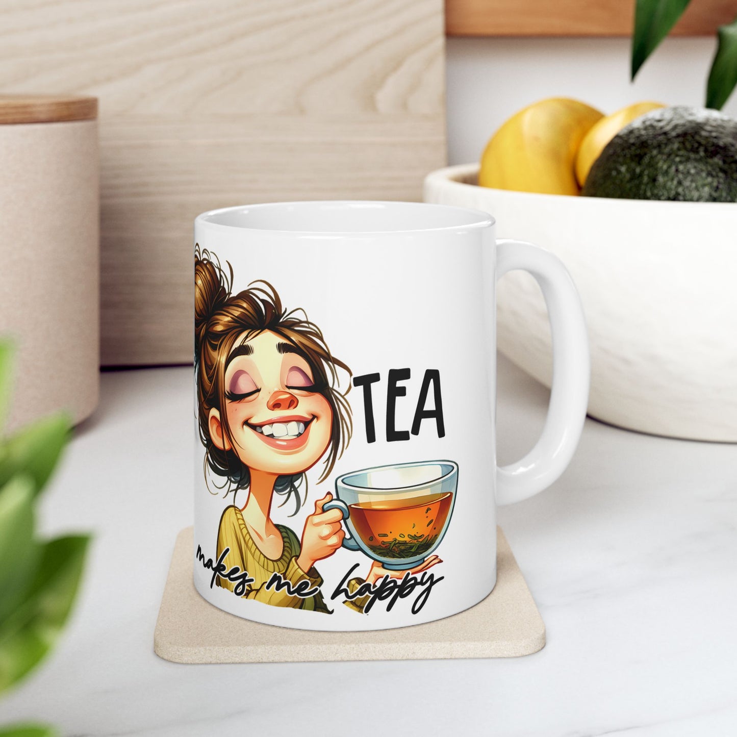 Whimsical Illustrated Ceramic Mug | Unique Gift for Coffee & Tea Lovers