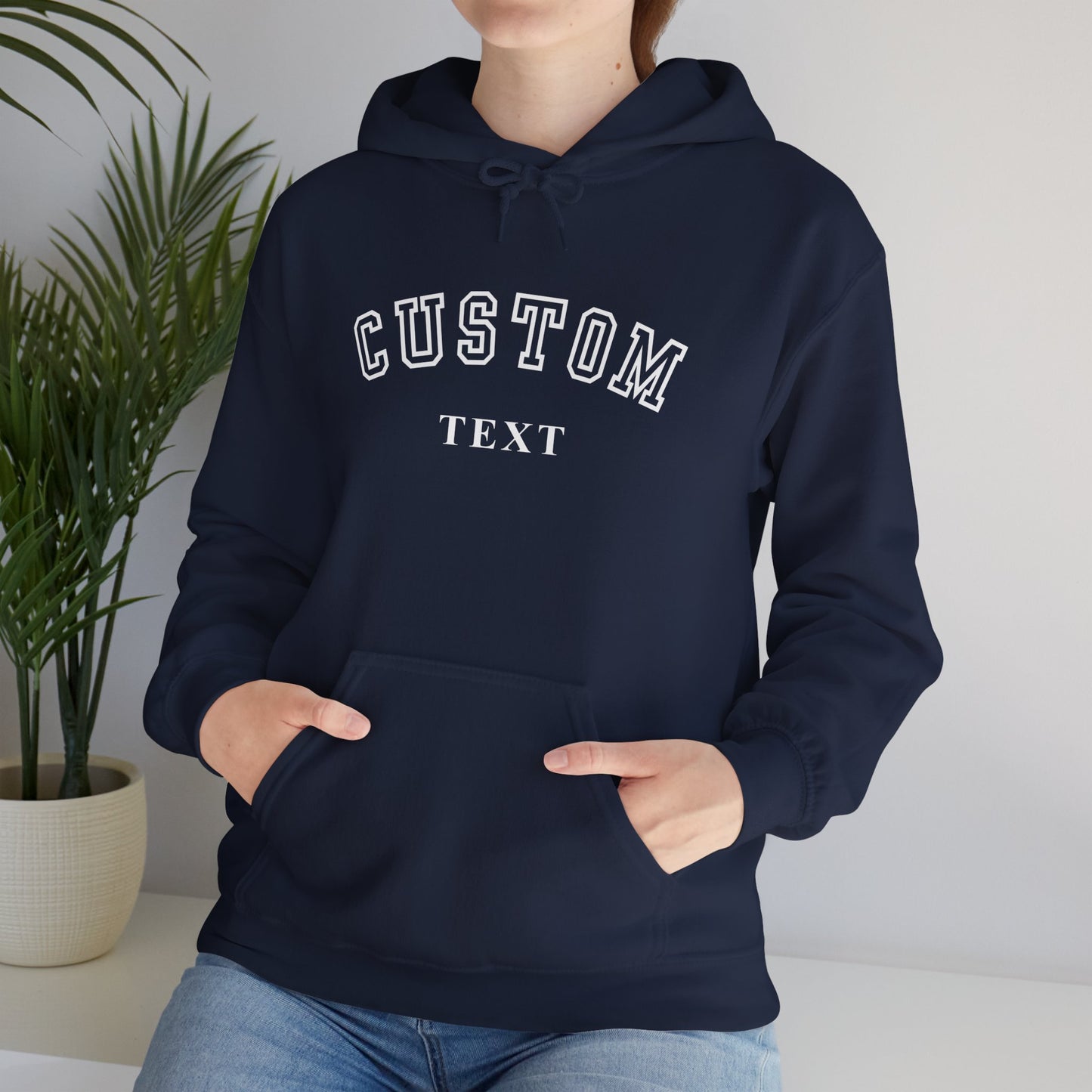 Custom Arch Text Hoodie - Personalized University Style Pullover