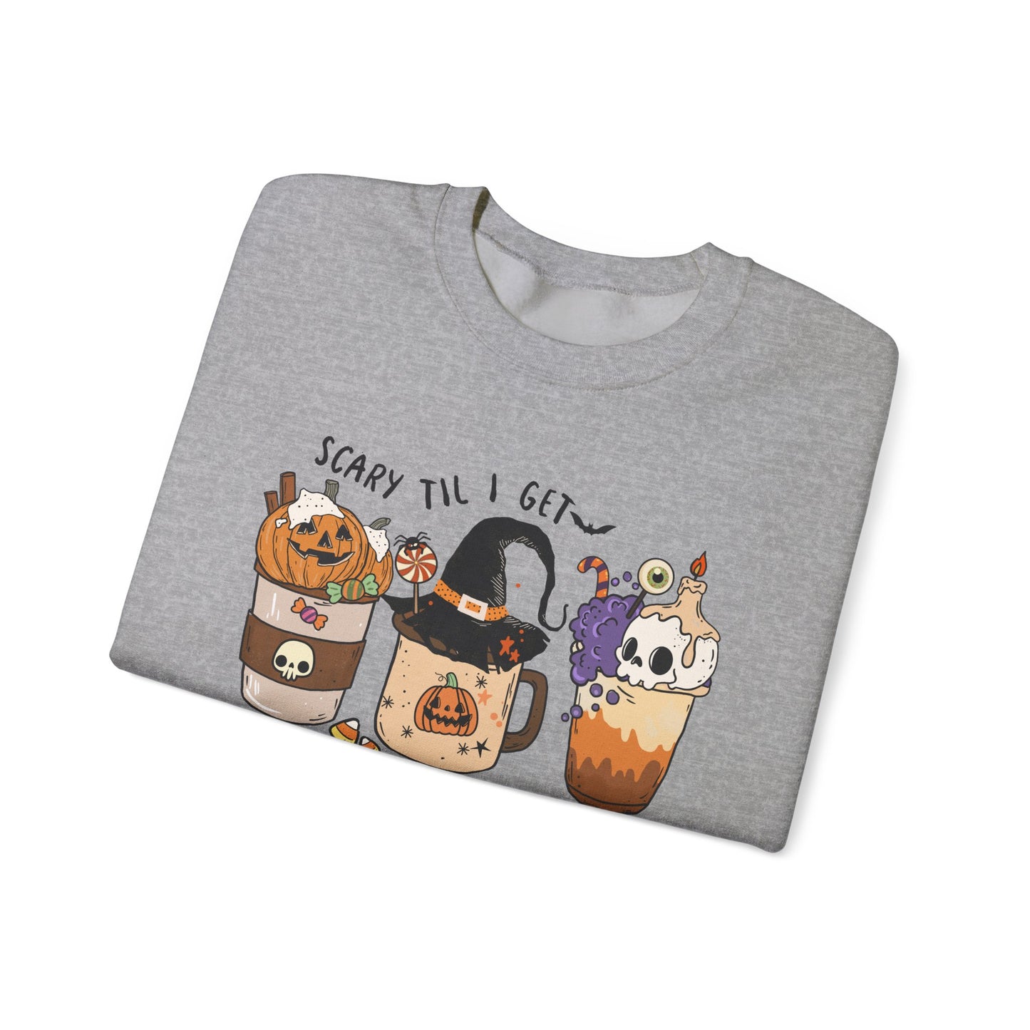 Cozy Halloween Sweatshirt | Scary Till I Get Coffee & Fall Fashion
