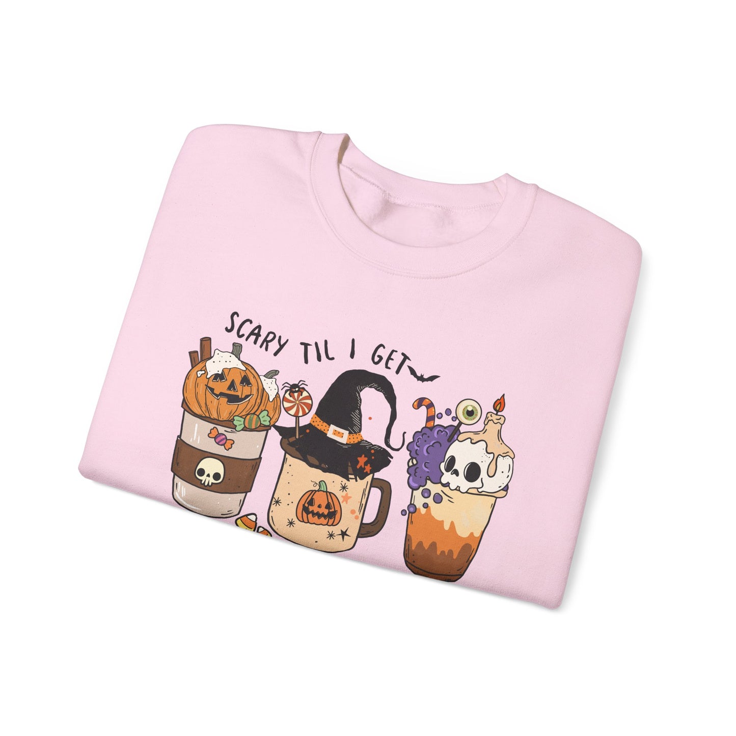 Cozy Halloween Sweatshirt | Scary Till I Get Coffee & Fall Fashion