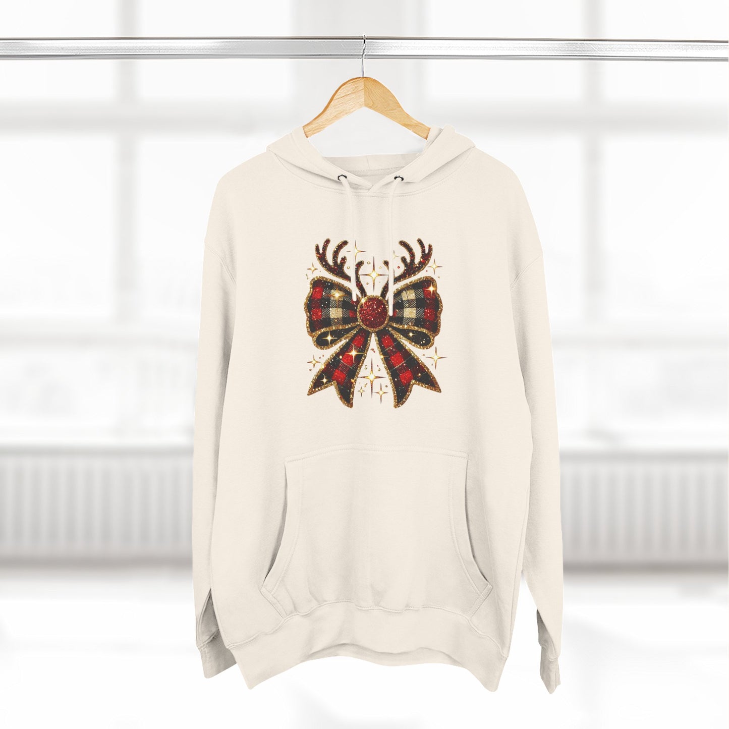 Christmas Reindeer Hoodie | Cozy Holiday Fleece & Festive Gift for Her