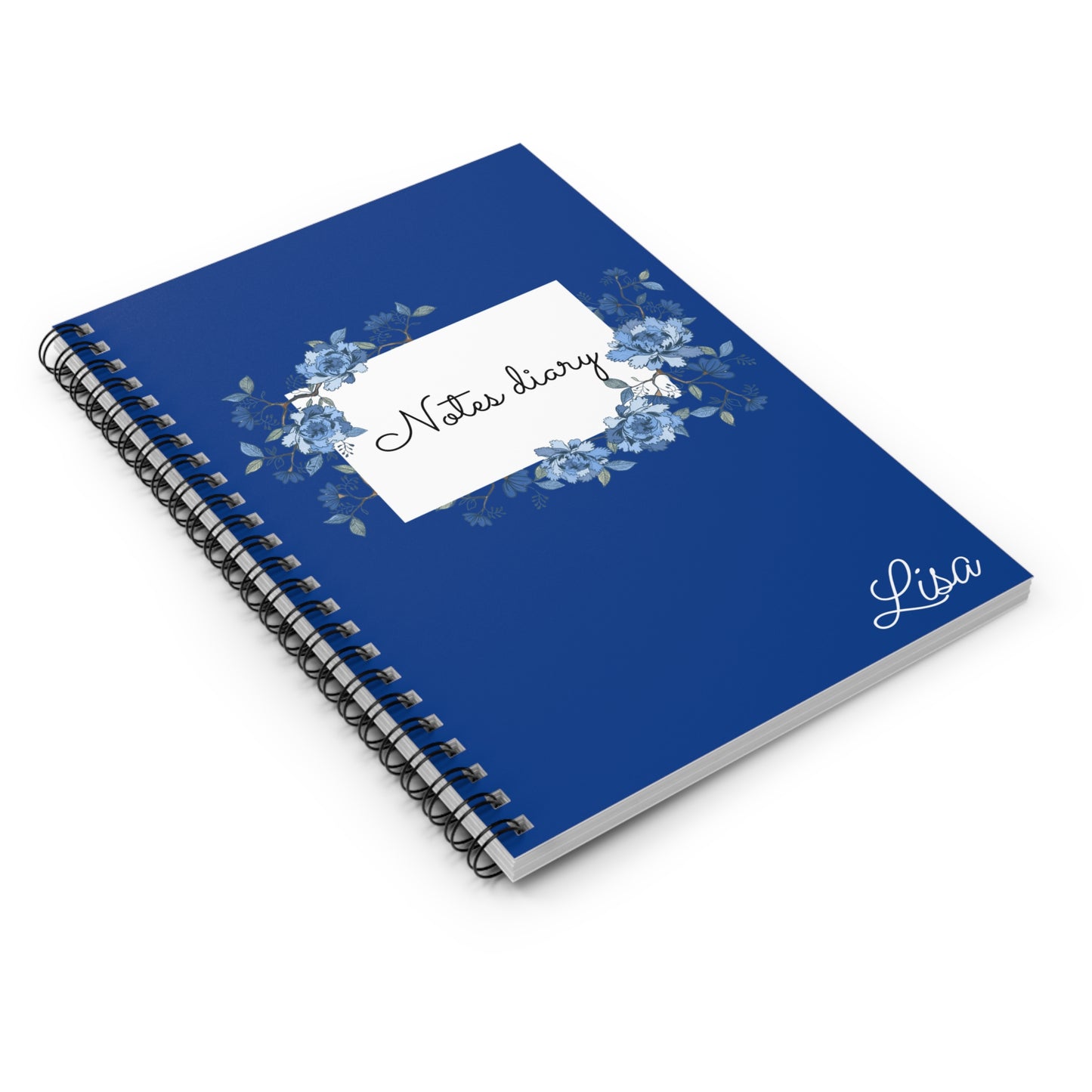 Personalized Spiral Notebook blue for Notes & Journaling, Notebook: Custom Name and title Journal.