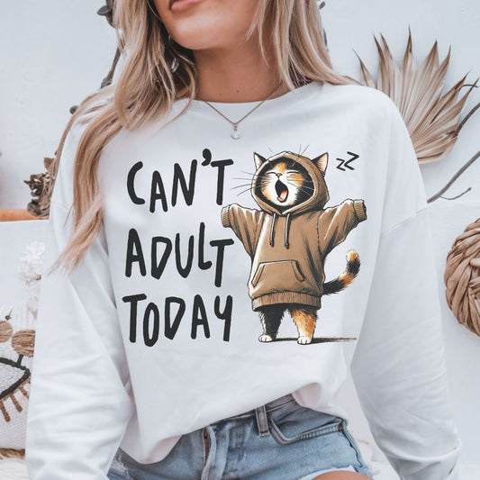Funny Cat Crewneck Sweatshirt | Cozy Gift for Cat Lovers & Lazy Days