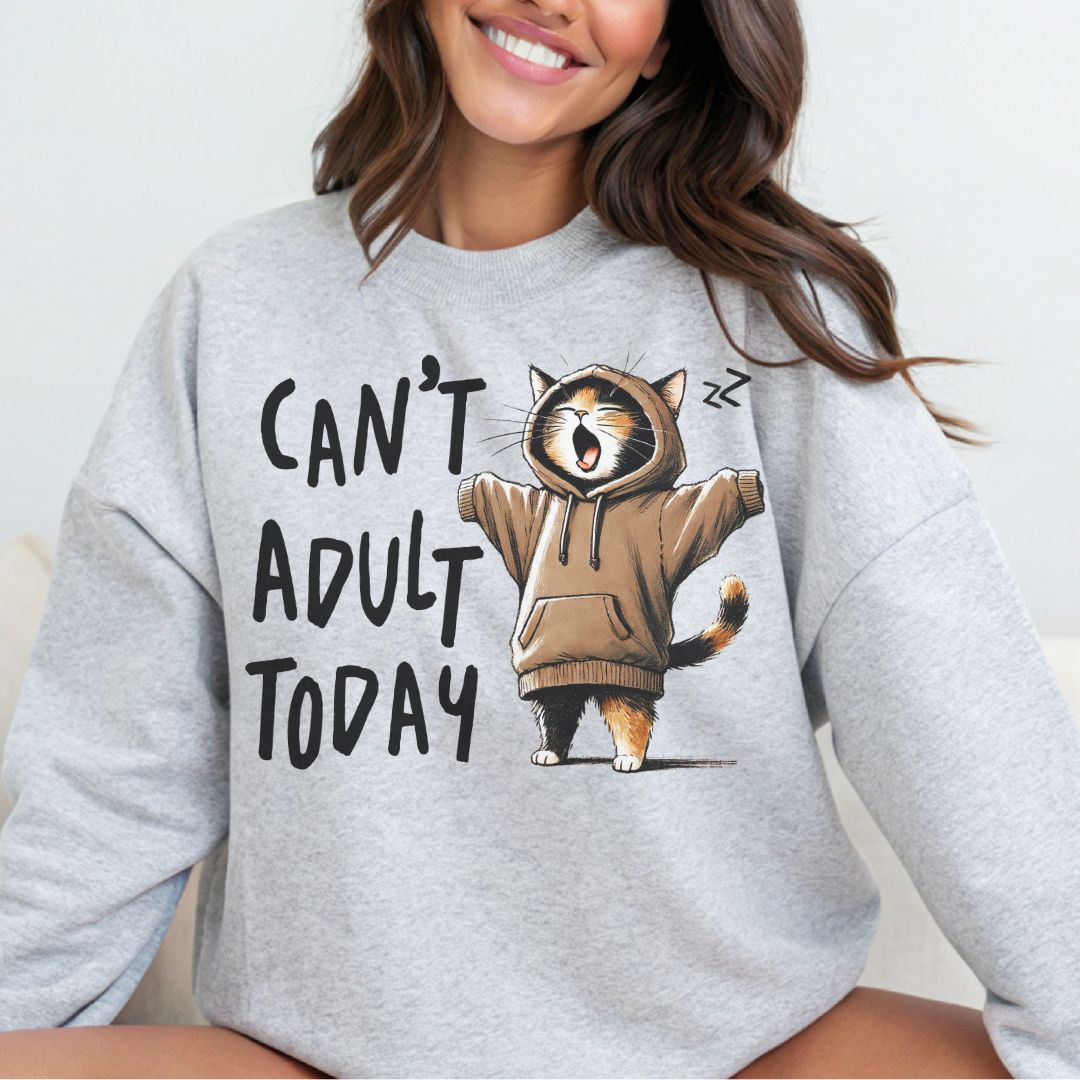 Funny Cat Crewneck Sweatshirt | Cozy Gift for Cat Lovers & Lazy Days