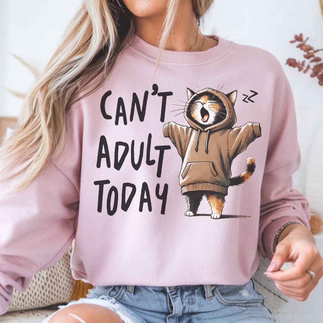 Funny Cat Crewneck Sweatshirt | Cozy Gift for Cat Lovers & Lazy Days