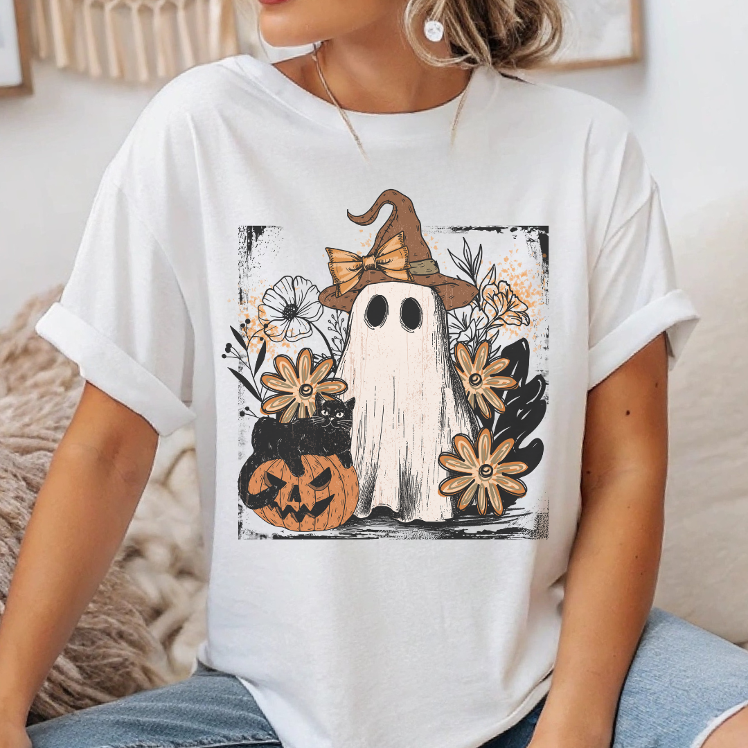 Halloween Ghost T-Shirt | Spooky Season Graphic Tee & Party Outfit