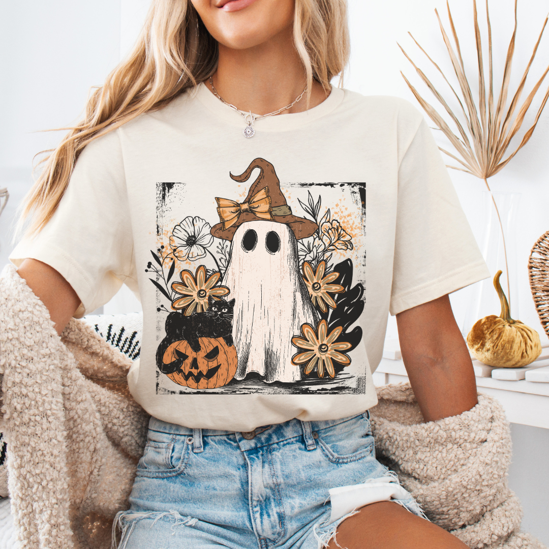 Halloween Ghost T-Shirt | Spooky Season Graphic Tee & Party Outfit